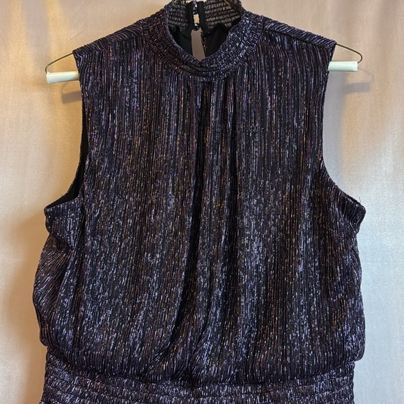 Women’s purple metallic party dress - Picture 3 of 8